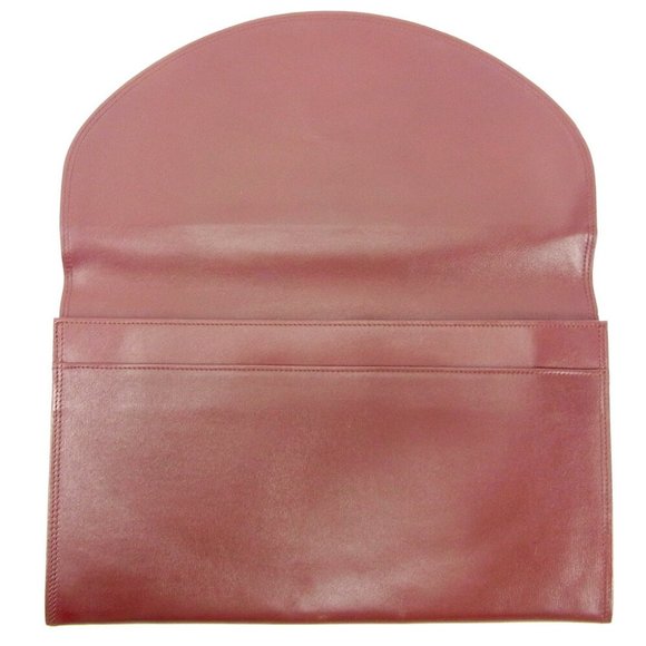Cartier Clutch Bag Mastline Bordeaux Leather Authentic USED T9482 - Picture 4 of 8